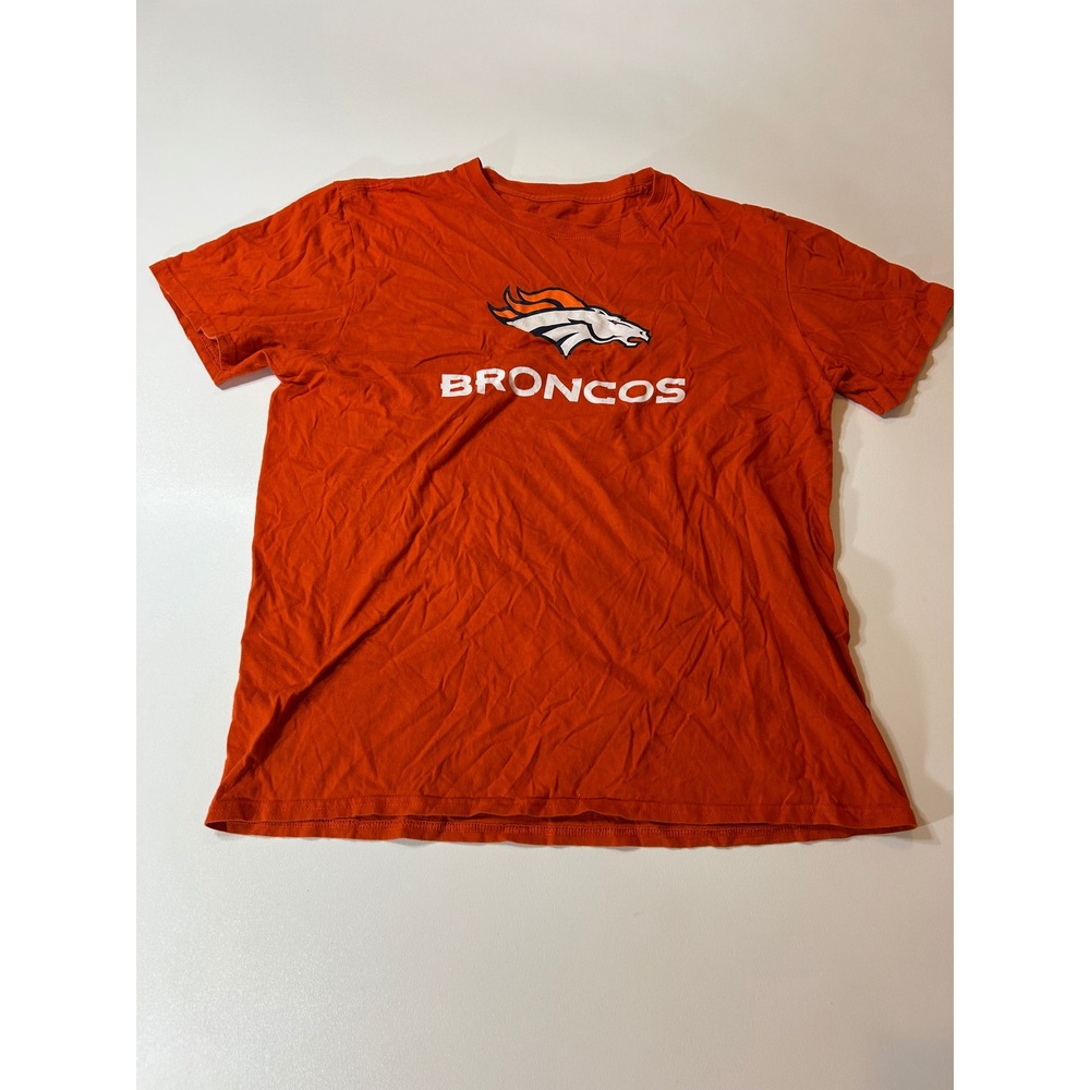 Fanatics Denver Broncos T-Shirt Men's Large Orange Short Sleeve Logo Fan Gear